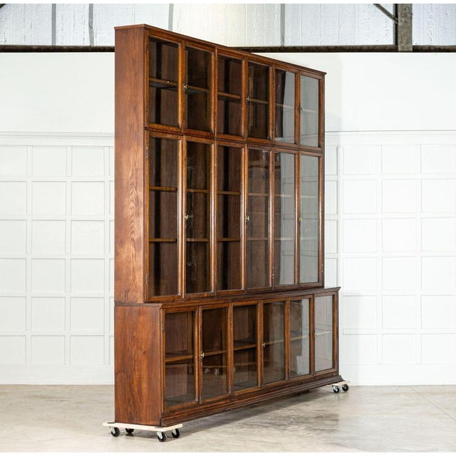 Oak Glazed Haberdashery Bookcase Cabinet, 1890 For Sale - Image 3 of 15