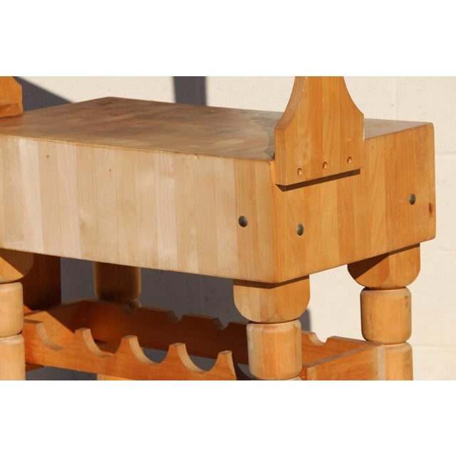 Vintage I. Magnin Solid Wood Butcher Block Baker’s Rack Kitchen Workbench For Sale - Image 16 of 18