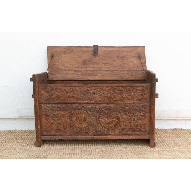 Antique Swat Valley Carved Chest Console For Sale - Image 16 of 18