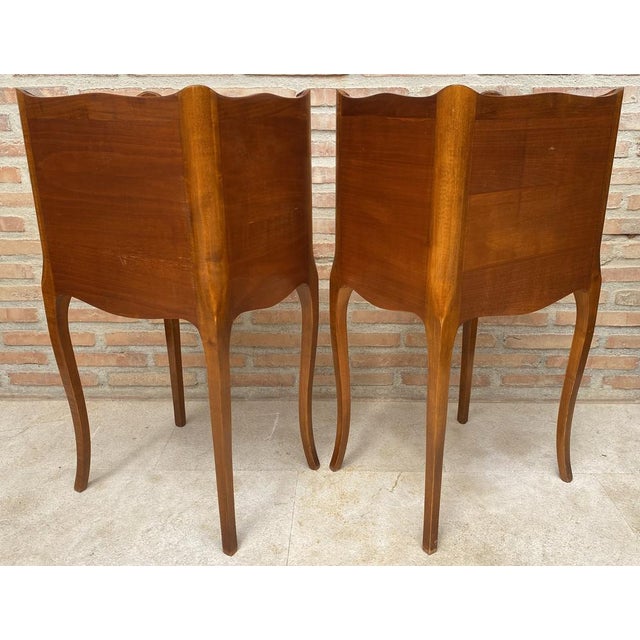 French Cherry You and Me Nightstands with Drawers and Open Shelf, 1960s, Set of 2 For Sale - Image 15 of 17
