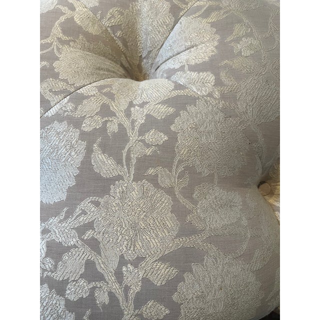 1990s Tufted Ottoman With Skirt - Robert Allen Upholstery For Sale - Image 10 of 13