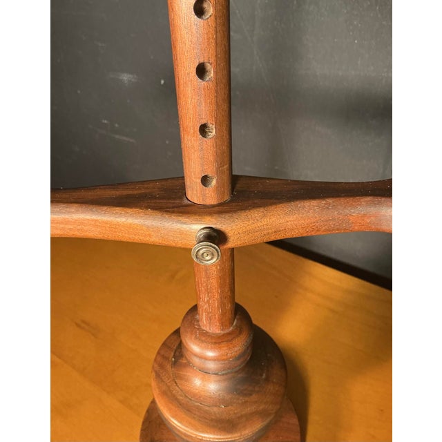 Brown Vintage Mid-Century Modern Scandinavian Adjustable Wooden Candle Holders Brass Inserts- A Pair For Sale - Image 8 of 12