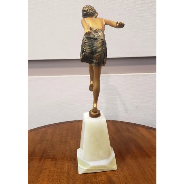 Art Deco Cold-Painted Bronze Sculpture of a Dancer Styled After Josef Lorenzl For Sale - Image 4 of 6