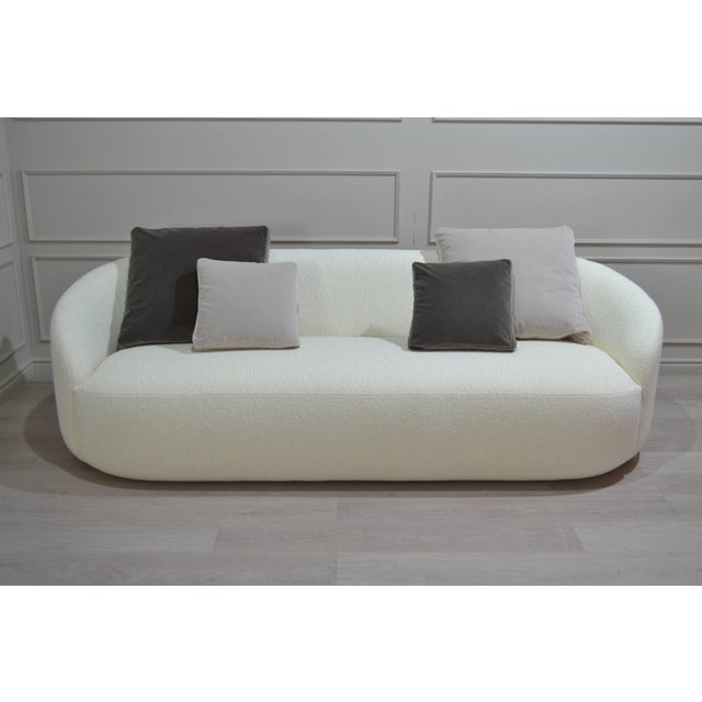 Contemporary Cottonflower 240 Cloud Curved Sofa in White Boucle by Danu Chirinciuc for Kabinet For Sale - Image 3 of 6