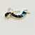 Vintage Calvin Begay Contemporary Southwestern Navajo Sterling, Blue Opal & Jet Dancing Horn Player Pendant For Sale - Image 9 of 11