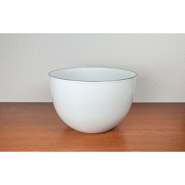 Mid-Century Modern Danish Large White Enamel Bowl, 1960s For Sale - Image 17 of 17