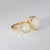 Contemporary 3 Stone Opal Ring Estate 18k Yellow Gold Sz 7 Fine Cocktail Estate Jewelry For Sale - Image 3 of 7