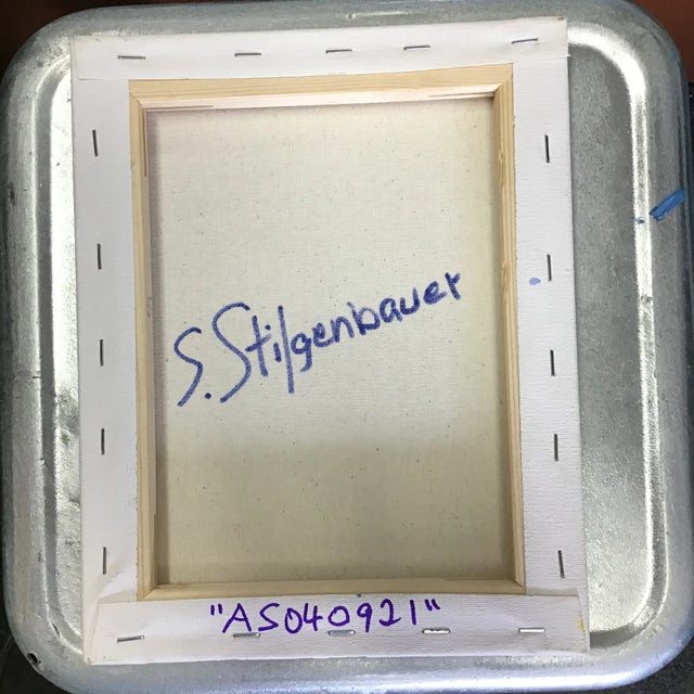 Abstract “AS040921” Abstract Coastal Landscape Acrylic Painting For Sale - Image 3 of 4