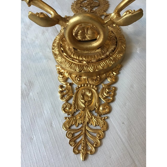 3 Versace Style Gold-Plated Lion Head Classical Sconces For Sale - Image 9 of 11
