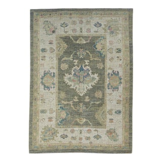 Turkish Oushak Rug 5'1" x 7'1" #17935 For Sale