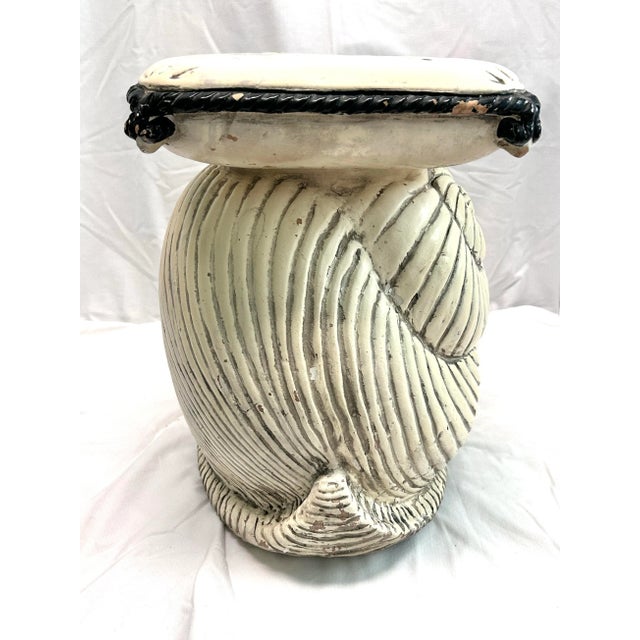 Vintage Italian Snail Garden Stool – Terracotta Garden Seat – Whimsical Outdoor Side Table For Sale - Image 4 of 14