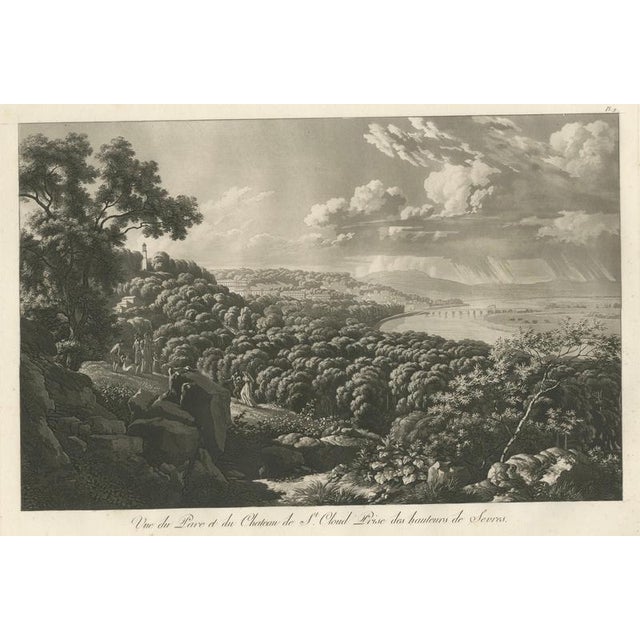 Early 19th Century Louis-Pierre Baltard, Panoramic View of Saint-Cloud from Sèvres, 1803, Engraving For Sale - Image 5 of 11