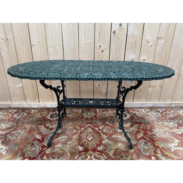 Metal Art Nouveau Style Painted Iron Garden Table For Sale - Image 7 of 7