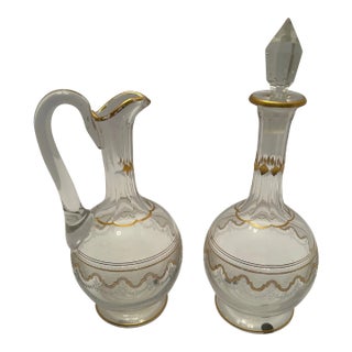 Late 19th Century Vintage Mossier Style Venetian Cruets- Set of 2 For Sale