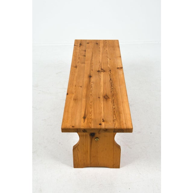 Mid-Century Modern Scandinavian Pine Bench For Sale - Image 3 of 7