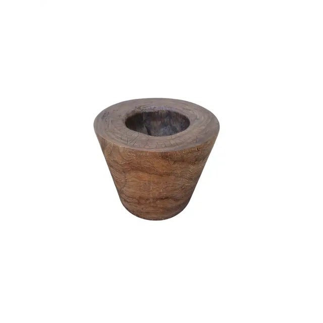 Solid Teak Granary Mortar From Java, Indonesia, C. 1950 For Sale - Image 4 of 5