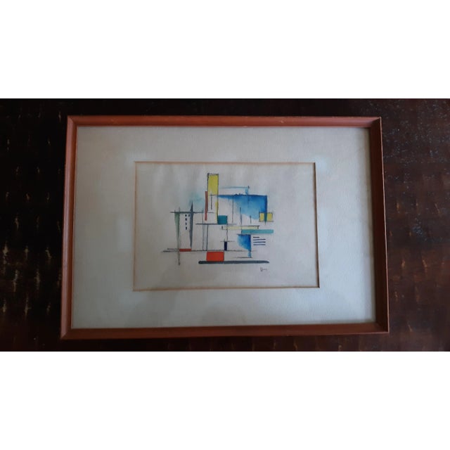 1948 Modernist Watercolor "Town" signed Guy VanSant. I also have another art work "Country" by the same artist.