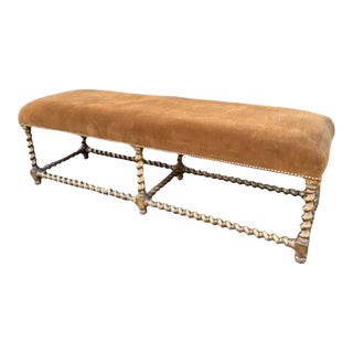 Early 1900s Barley Twist Bench For Sale