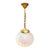 Metal Vintage French Louis XV Revival Gilt Bronze and Frosted Glass Pendant Light, 1950s For Sale - Image 7 of 7