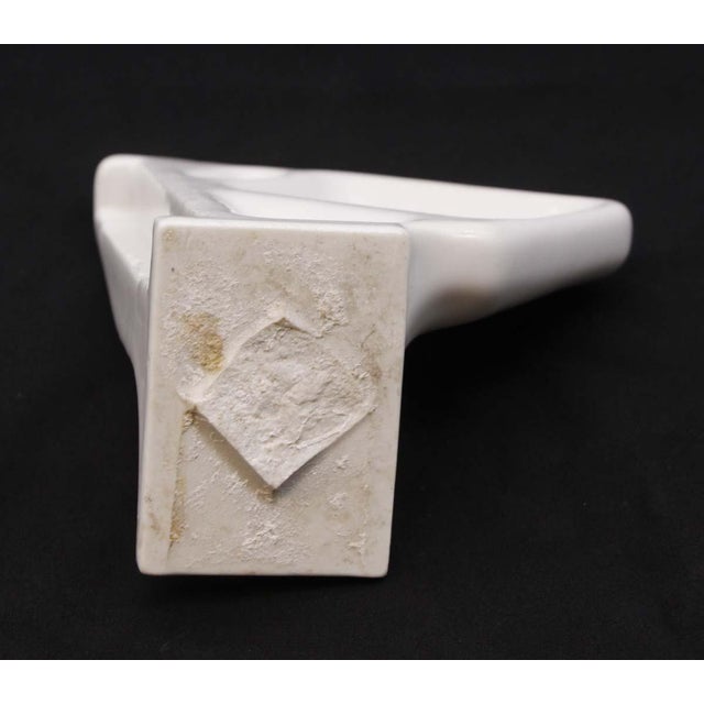 Mid 20th Century Vintage Ceramic White Corner Wall Soap & 1 Toothbrush Holder For Sale - Image 5 of 6