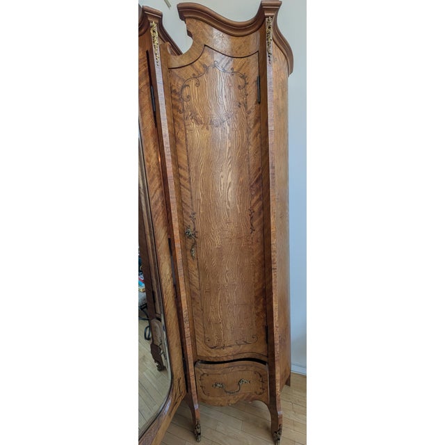 Wood 1882 Italian Ashwood Triple Armoire For Sale - Image 7 of 14