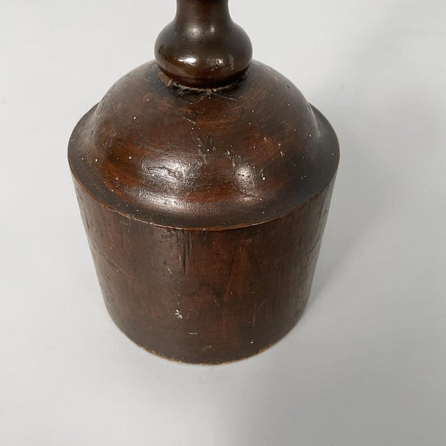 Italian Round Doorstop in Turned Wood, 1930s For Sale - Image 9 of 12