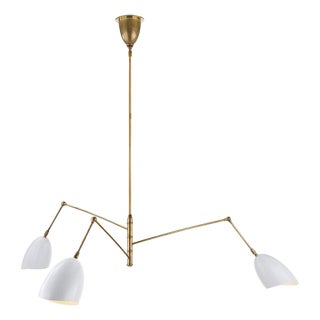 Sommerard Triple-Arm Chandelier in Hand-Rubbed Brass from Visual Comfort For Sale
