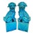 Early 20th Century Turquoise Blue Glaze Foo Dogs- a Pair For Sale