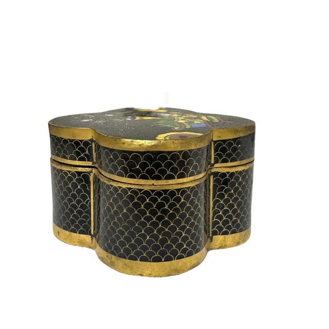 Vintage Cloisonné Trinket Box For Sale - Image 6 of 7