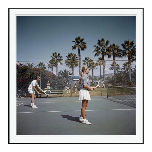 Slim Aarons 'Tennis in San Diego' Framed in Black Archival Pigment Print For Sale