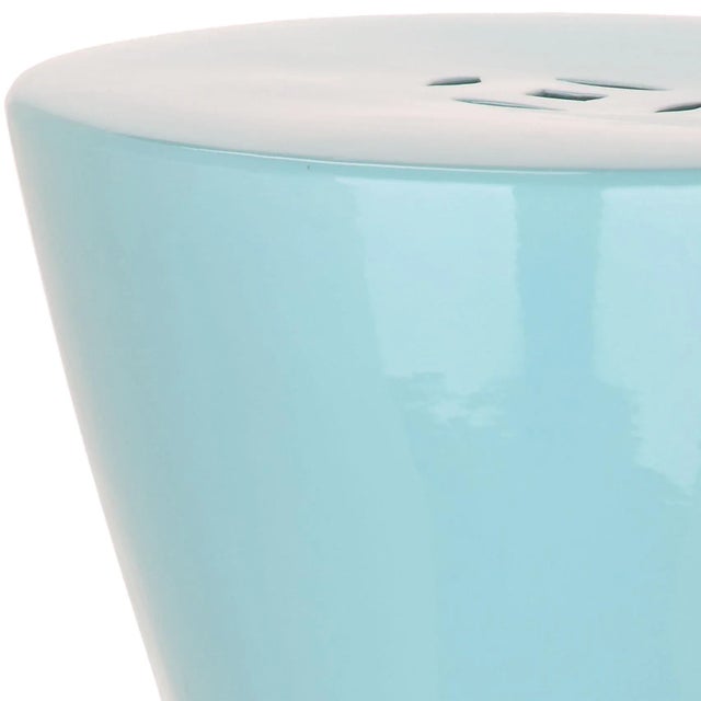 A modern classic, the aqua glazed ceramic indoor-outdoor garden stool is striking in it's geometric symmetry. This...