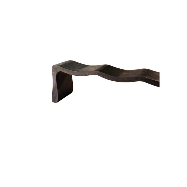 Not Yet Made - Made To Order Monumental Sculptural Mango Wood Bench With Burnt Espresso Finish For Sale - Image 5 of 10