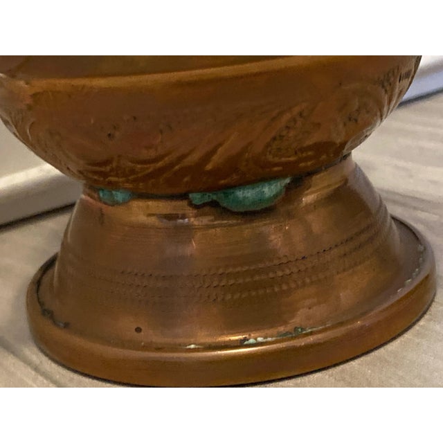 Mediterranean Copper and Brass Vase Vessel For Sale - Image 3 of 8