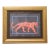 Tiger Minimalism Folk Art Abstract Orange Sepia Blue Original Oil Painting by Cleo Plowden For Sale