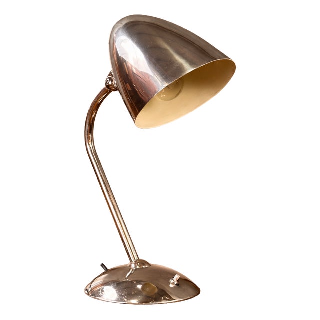 Art Deco Table Lamp in Nickel-Plated Metal from Franta Anýž, 1930s For Sale