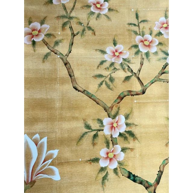 36" * H108"/Panel * 6ps,Brown-Yellow Magnolia Wallpaper, Magnolia‌ Wallpaper Mural, 6 Panels For Sale - Image 9 of 11