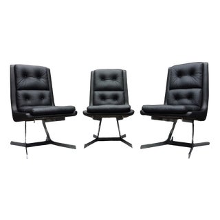 Space Age Flat Steel Lounge Chair, 1960s For Sale