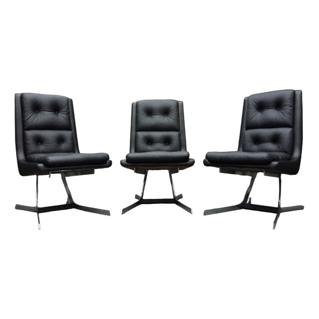 Space Age Flat Steel Lounge Chair, 1960s For Sale