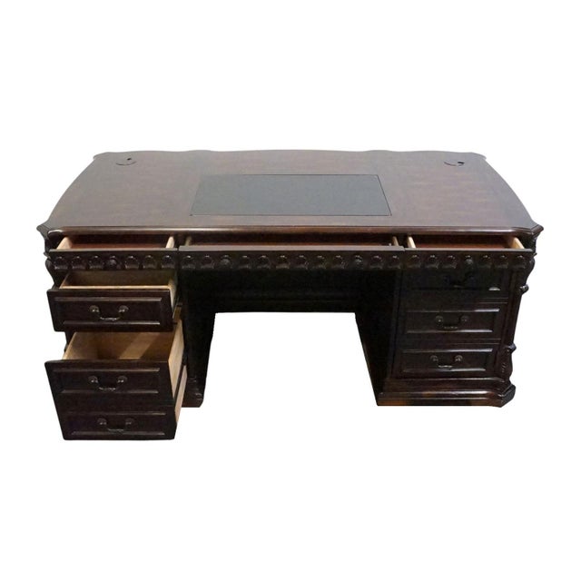 Late 20th Century Coaster Furniture Tucker Collection Walnut Contemporary Traditional 72" Executive Computer Desk For Sale - Image 5 of 12