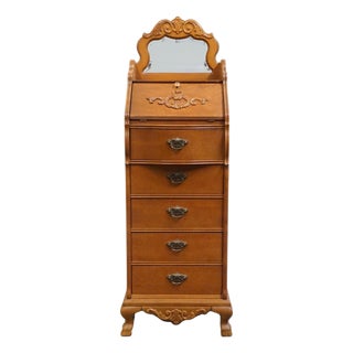 Lexington Furniture Victorian Sampler Quarter Sawn Oak 24" Lingerie Chest W. Vanity Mirror 391-3102 For Sale