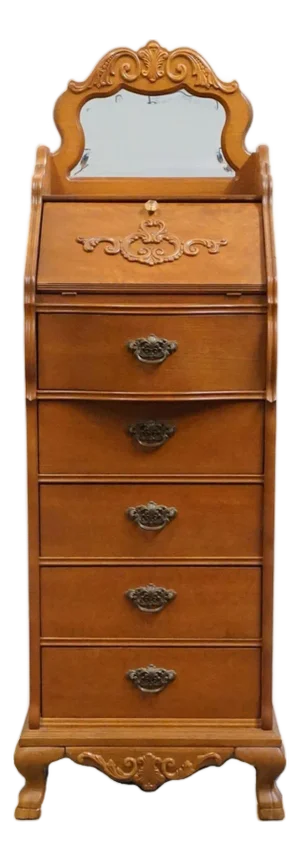 Lexington Furniture Victorian Sampler Quarter Sawn Oak 24" Lingerie Chest W. Vanity Mirror 391-3102
