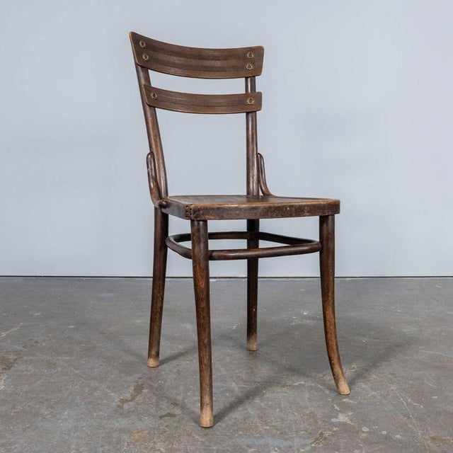 Brown Set of Rail Bentwood Chairs from Thonet, 1920s For Sale - Image 8 of 9
