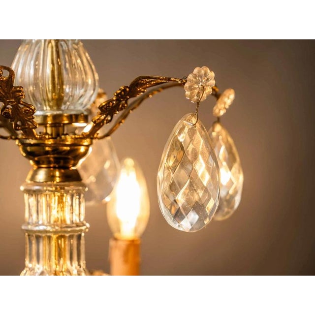 2000 - 2009 Brass Chandelier with Crystal Trimmings For Sale - Image 5 of 18