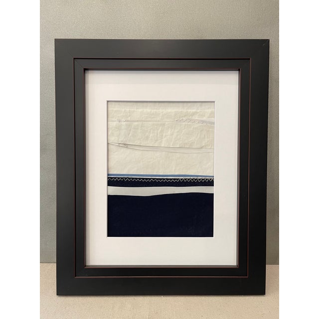 The Landscape was Attentive and Nurturing Repurposed "retired" nautical sails mixed media art. + modern frame + gallery...