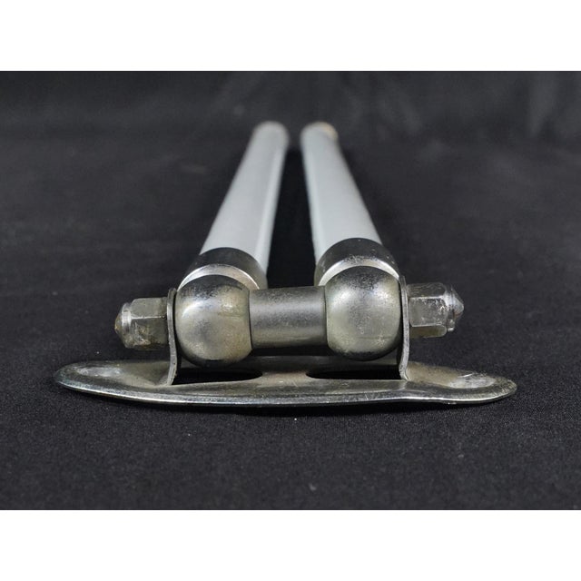 Mid 20th Century European Mid Century Milk Glass Double Arm Towel Rack For Sale - Image 5 of 7