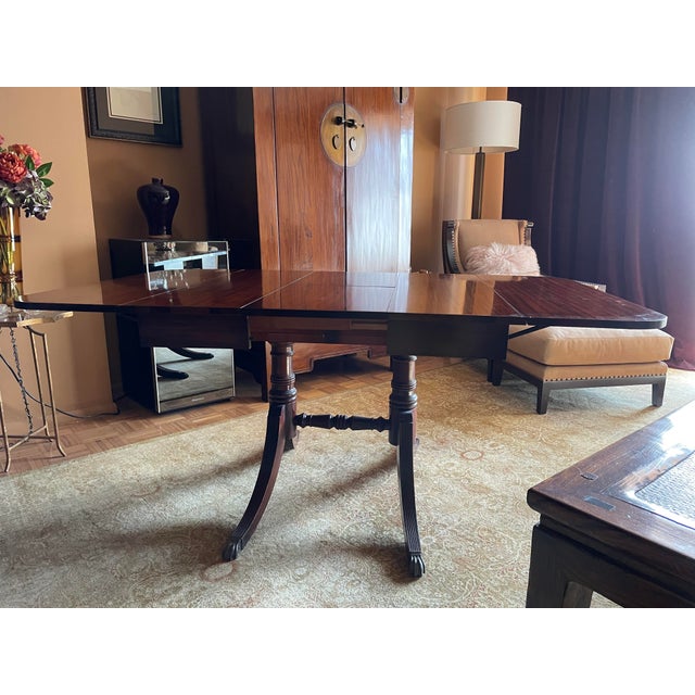 1930's Mahogany Drop Leaf Table With One Fold Out Leaf For Sale - Image 9 of 9