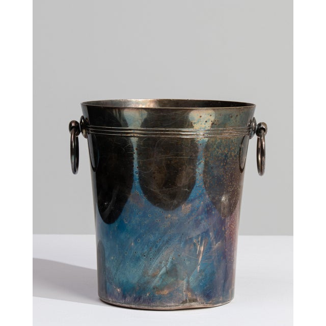 Teal Mid 20th Century France Teal Silver Ice Bucket For Sale - Image 8 of 15