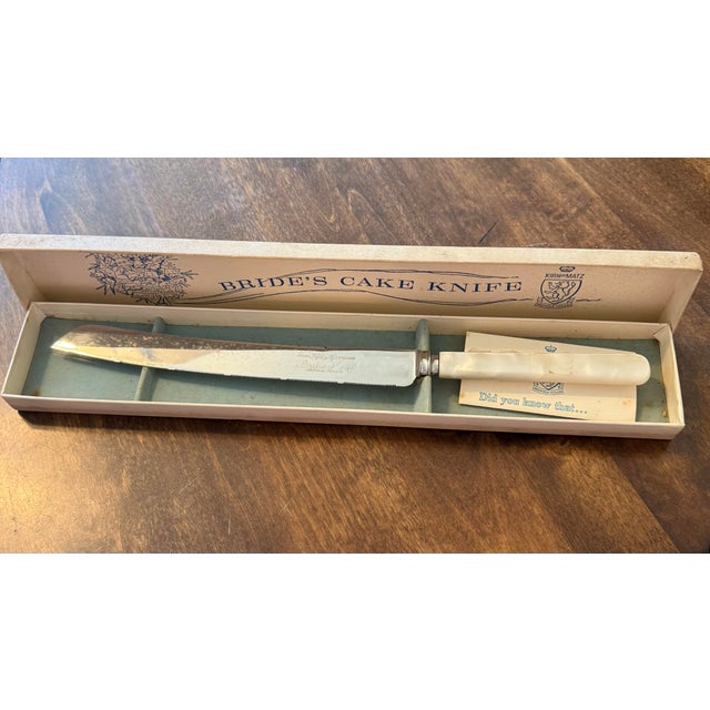 Alabaster Mid 20th Century Bride’s Knife by Kirk Matz Sheffield w/ Box For Sale - Image 8 of 12