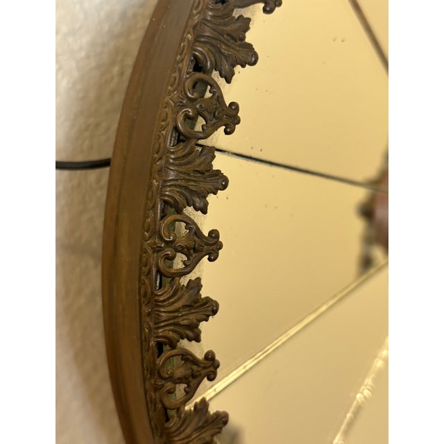 Antique Large Scale French Concave Mirrored Reflector Sconces - A Pair For Sale In Little Rock - Image 6 of 18