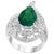 3.93 Carat Pear Colombian Emerald and Diamond 18 Karat White Gold Ring Estate For Sale - Image 15 of 18